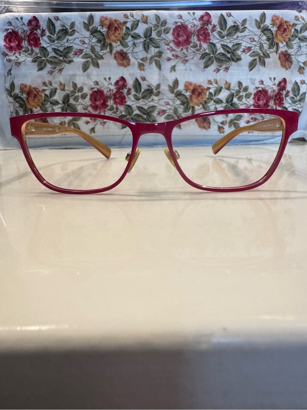 Women's DG Rx Glasses Frame in Red and Gold (Frame Only)